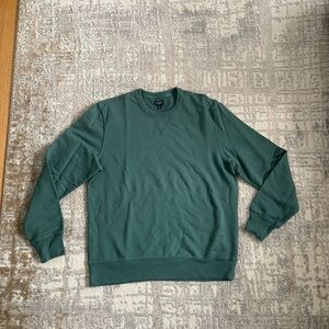 J.Crew Mens French Terry Green Sweater Crewneck Pullover NWOT